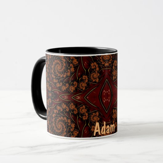 ADAM ~ GLOSSY 3D Zany Brown Black  マグカップ (正面左)