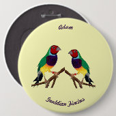 ADAM ~ Gouldian Finch ~ Personalised ~ 缶バッジ (正面&裏面)