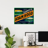 Adam-Hood Apple Crate LabelHood川、または ポスター (ホームオフィス)
