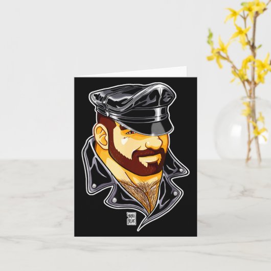 Adam Likes Leather Hat  カード (黄色い花)