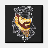 Adam Likes Leather Hat  マグネット (正面)