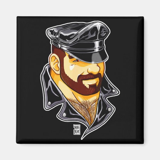 Adam Likes Leather Hat  マグネット (正面)