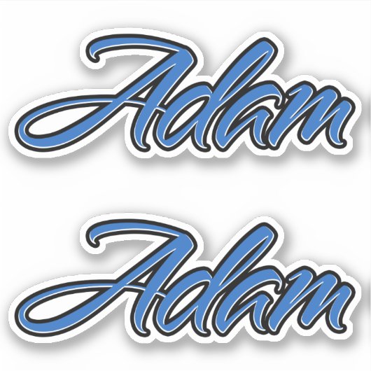 Adam Name blue Aufkleber Sticker Stickerset シール (正面)