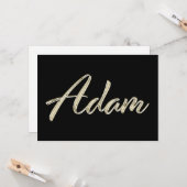 Adam Name white gold Handwriting Karte カード (正面/裏面インサイチュ)