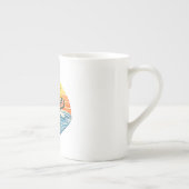 Adam Retro Sunset Name Design ボーンチャイナマグカップ (右)