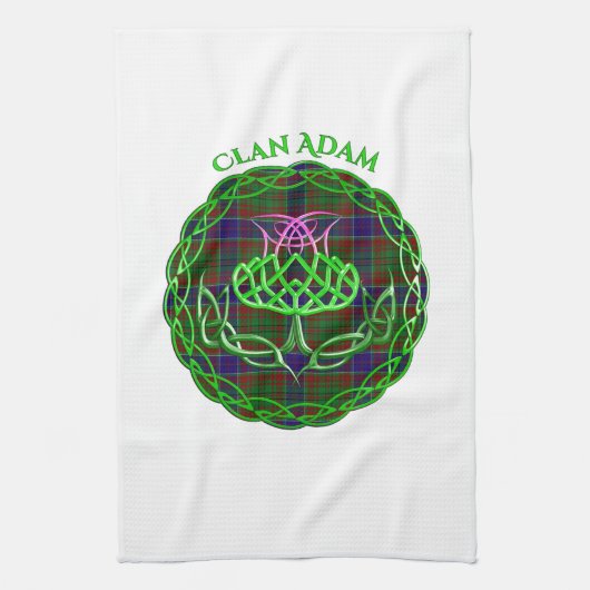 Adam Scottish Tartan Celtic Thistle キッチンタオル (縦)