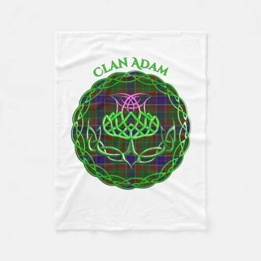 Adam Scottish Tartan Celtic Thistle フリースブランケット (正面)