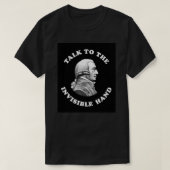 Adam Smith – 目に見えない手と話す – おもしろい Ec Tシャツ (デザイン正面)