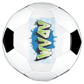 Adam Your Name Graffiti Brick Wall Stylized サッカーボール (回転)