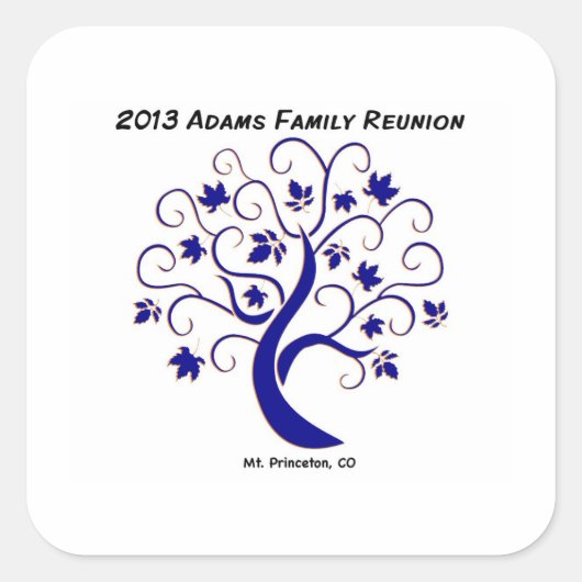 Adams Family reunion sticker スクエアシール (正面)