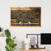 Adams Massachusetts 1882アンティークパノラママップ ポスター (ホームオフィス)