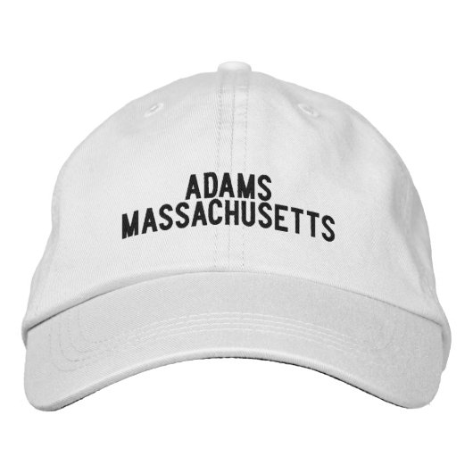 Adams Massachusetts Hat 刺繍入りキャップ (正面)