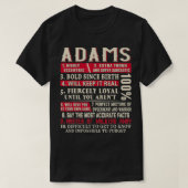 Adams Name Gift Adams  Adams Surname  Tシャツ (デザイン正面)