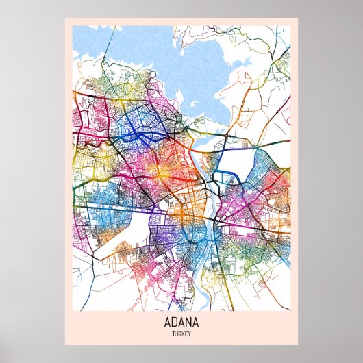 Adana Türkiye City Map ポスター (正面)