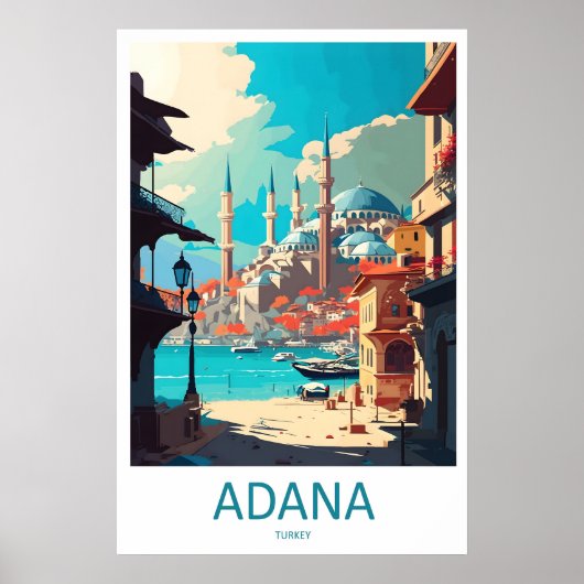 Adana Vintage Travel Poster Ski National Park ポスター (正面)