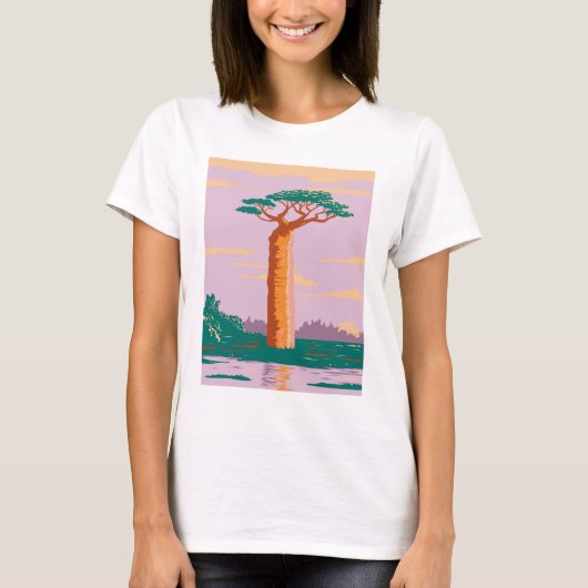 Adansonia grandidieriマダガスカルバオバブTシャツ Tシャツ (正面)
