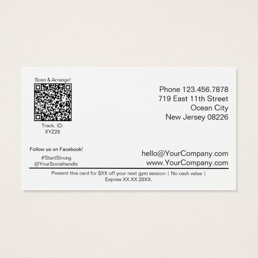 Adaptable Fitness Beginner Promo Gift Voucher Card (裏面)