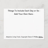 Adaptive Living Tools Daily List To Do Card Monday ポストカード (裏面)