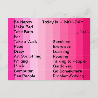 Adaptive Living Tools Daily List To Do Card Monday ポストカード