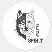 Adaptive Spirit Wolf Round Sticker ラウンドシール (正面)