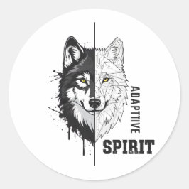 Adaptive Spirit Wolf Round Sticker ラウンドシール
