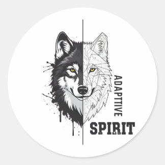 Adaptive Spirit Wolf Round Sticker ラウンドシール