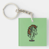 Adaptives ZebraLeon - Illustration mit Text キーホルダー (正面)