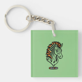 Adaptives ZebraLeon - Illustration mit Text キーホルダー