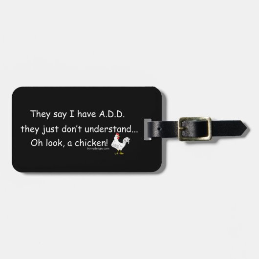 ADDチキンユーモアことわざ ラゲッジタグ (正面横)