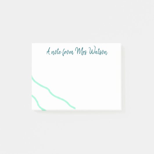 add先生名シンプルミニマル波 ポストイット (正面)