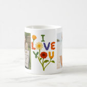 Add 2 Photos - Simple Collage on both sides Coffee コーヒーマグカップ (中央)