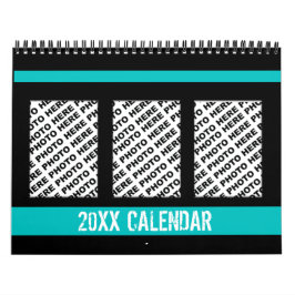 Add 34 Photos In One Calendar Teal Black カレンダー