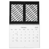 Add 34 Photos In One Calendar Teal Black カレンダー (2月 2026)