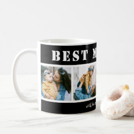 Add 4 Photo Best Mom Ever Black Coffee Mug コーヒーマグカップ