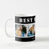 Add 4 Photo Best Mom Ever Black Coffee Mug コーヒーマグカップ (左)