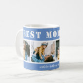 Add 4 Photo Best Mom Ever Blue Coffee Mug コーヒーマグカップ (正面左)