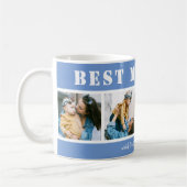 Add 4 Photo Best Mom Ever Blue Coffee Mug コーヒーマグカップ (左)