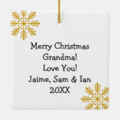 Add a Family Photo to this Personalized Christmas セラミックオーナメント (裏面)