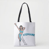 Add A Name Aqua Swirl #2 トートバッグ (正面)