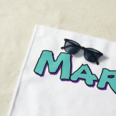 Add A Name  Beach Towel Aqua Purple ビーチタオル (インサイチュ)