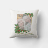 Add-A-Photoヴィンテージハッピークリスマスホリデーカード クッション (裏面)