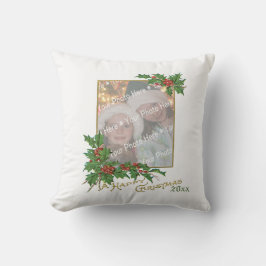 Add-A-Photoヴィンテージハッピークリスマスホリデーカード クッション