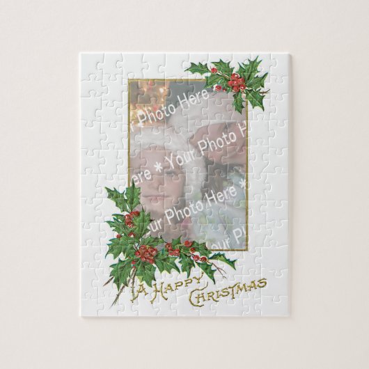 Add-A-Photoヴィンテージハッピークリスマス ジグソーパズル (縦)