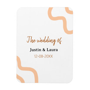 add+bride+groom+name+dateの結婚式のピーチ マグネット
