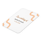 add+bride+groom+name+dateの結婚式のピーチ マグネット (左側)