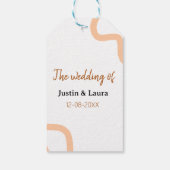 add bride groom name dateの結婚式 ピーチ ギフトタグ (裏面)