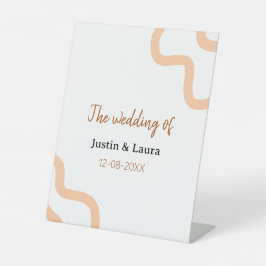 add+bride+groom+name+date+peachの結婚式 台座サイン