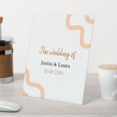 add+bride+groom+name+date+peachの結婚式 台座サイン (インサイチュ)