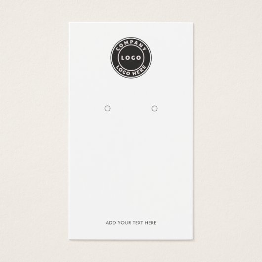 Add Business Logo and QR Code Earring Display Card (正面)