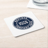 Add Business Logo Corporate Employees スクエアペーパーコースター (アングル)